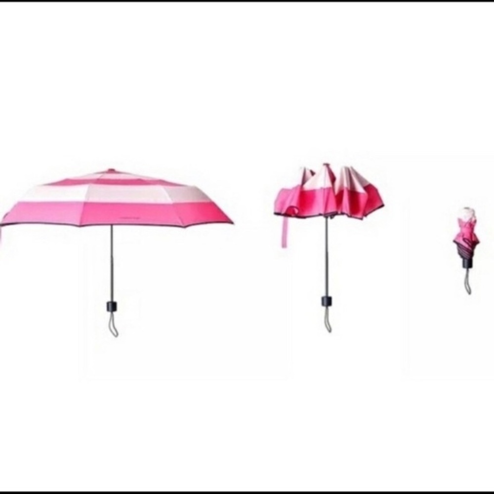 VICTORIA SECRET‎ Retractable Umbrella Pink Stripe